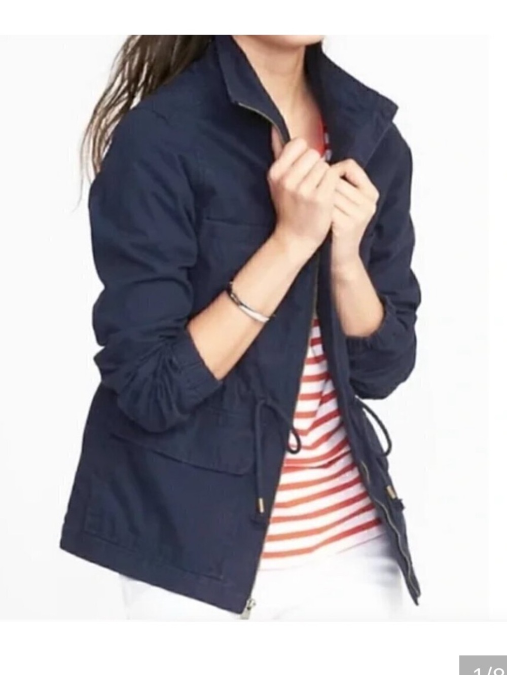 Old Navy Navy Blue Utility Anorak Jacket XXL 100% Cotton Military Cargo